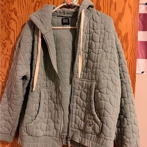 BDG Seafoam Quilted Hoodie
